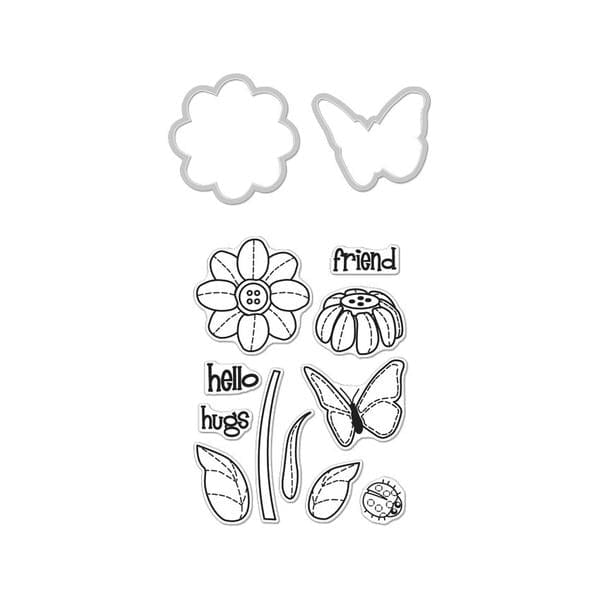 Hero Arts Stamp and Cuts - Butterfly and Flower hero Arts stamp cut butterfly flower Hero Arts Stamp and Cuts - Butterfly and Flower