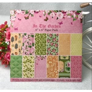 In the Garden Scrapbook Paper (Pack of 24 sheets) - 6 by 6 inch