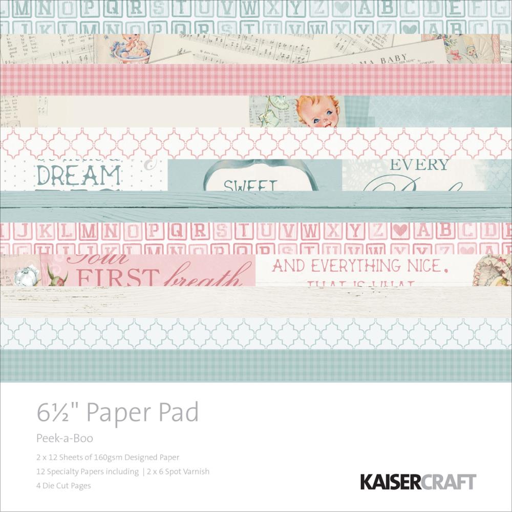KaiserCraft paper pad - Peek a Boo (6.5 by 6.5 inch) - 40 sheets kaisercraft peekaboo 6by6 paper KaiserCraft paper pad - Peek a Boo (6.5 by 6.5 inch) - 40 sheets