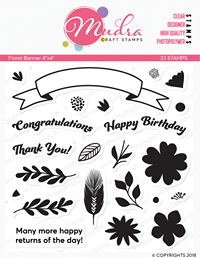 Mudra Craft Stamps - Floral Banner