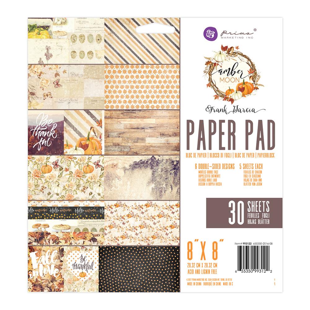 Prima - Amber Moon - 8by8 Paperpack (30 double sided sheets) prima 8by8 paper pad amber moon Prima - Amber Moon - 8by8 Paperpack (30 double sided sheets)