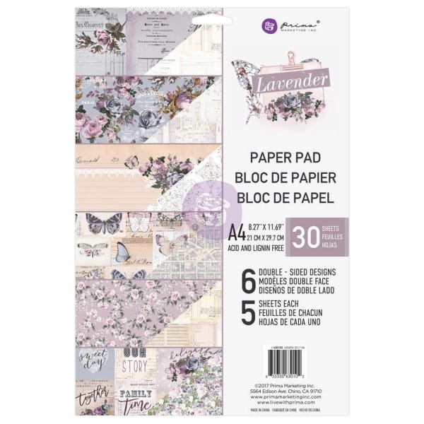 Prima - Lavendar - A4 Paperpack (30 double sided sheets)