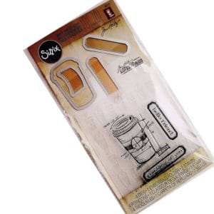 Sizzix Tim holtz framelits Set - Coffee Time (Stamp, Dies and Embossing folder)