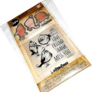 Sizzix Tim holtz framelits Set - Bird Talk (Stamp, Dies and Embossing folder)