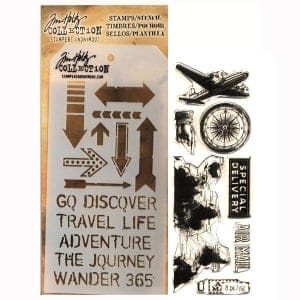 Tim Holtz Stamp and Stencil Set - Air mail