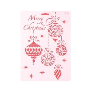 Stencil - Christmas Ornaments (7 by 10 inch)