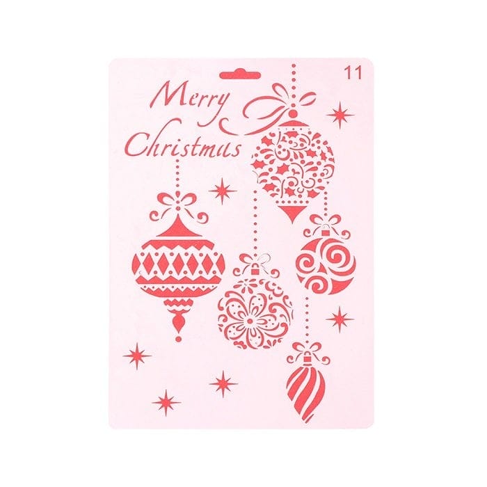 Stencil - Christmas Ornaments (7 by 10 inch) CHCS 56 stencil christmas ornaments Stencil - Christmas Ornaments (7 by 10 inch)