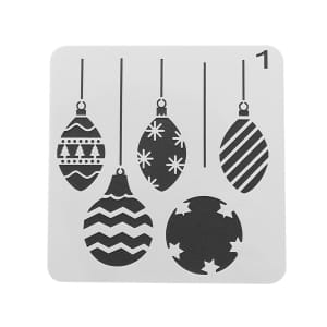 Stencil - Christmas Ornaments (5 by 5 inch)