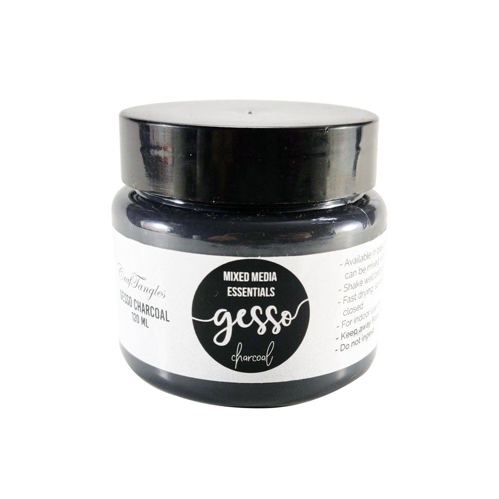 CrafTangles mixed media essentials - Gesso - Charcoal / Black (120 ml) CrafTangles Gesso Charcoal New CrafTangles mixed media essentials - Gesso - Charcoal / Black (120 ml)
