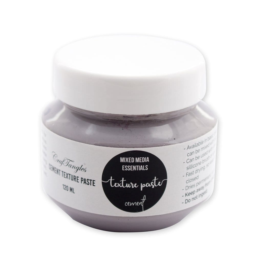 CrafTangles mixed media essentials - Texture Paste - Cement (120 ml) CrafTangles Texture Paste Cement CrafTangles mixed media essentials - Texture Paste - Cement (120 ml)