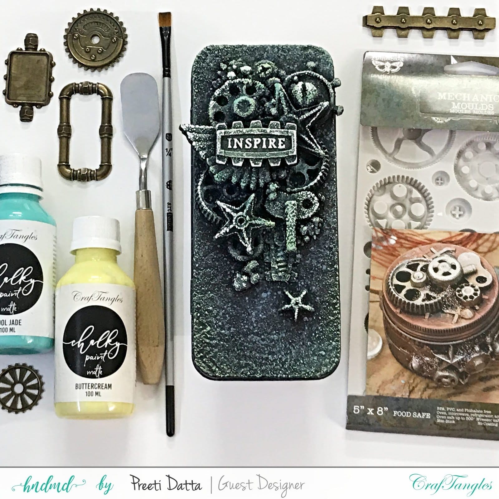 CrafTangles mixed media essentials - Texture Paste - Cement (120 ml) Dutt_Preety_Geometry_mixed_media_box_1