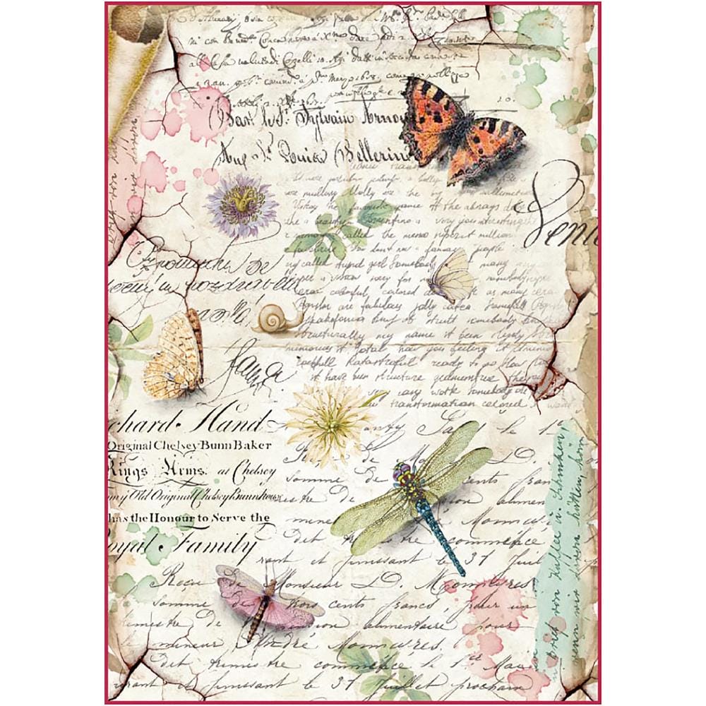 Stamperia Rice Paper A4 - Dragonflies and Butterflies Stamperoa decoupage roce paper dragonflies butterflies Stamperia Rice Paper A4 - Dragonflies and Butterflies