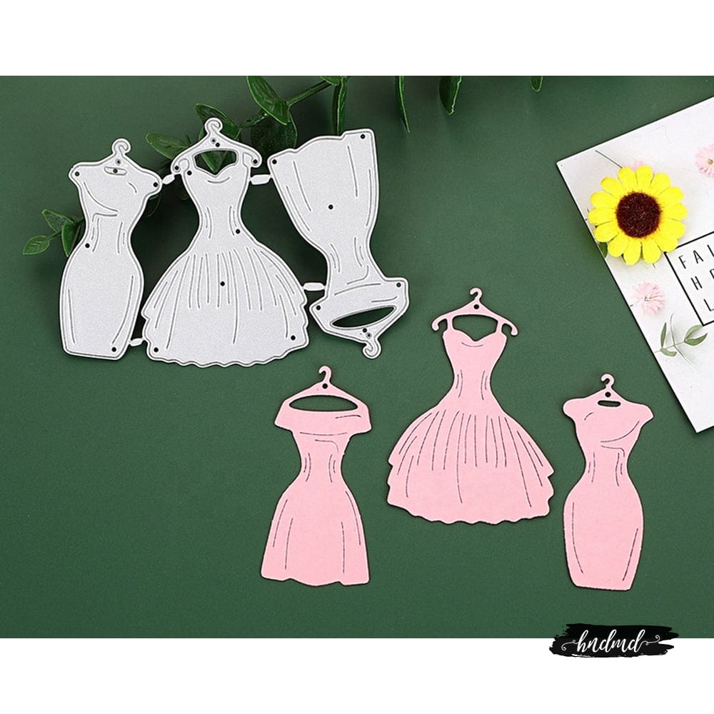 Steel Dies - Dresses (Set of 3 dies) XY485 steel cutting dies CraftAdda 1 XY485_steel_cutting_dies_CraftAdda_1