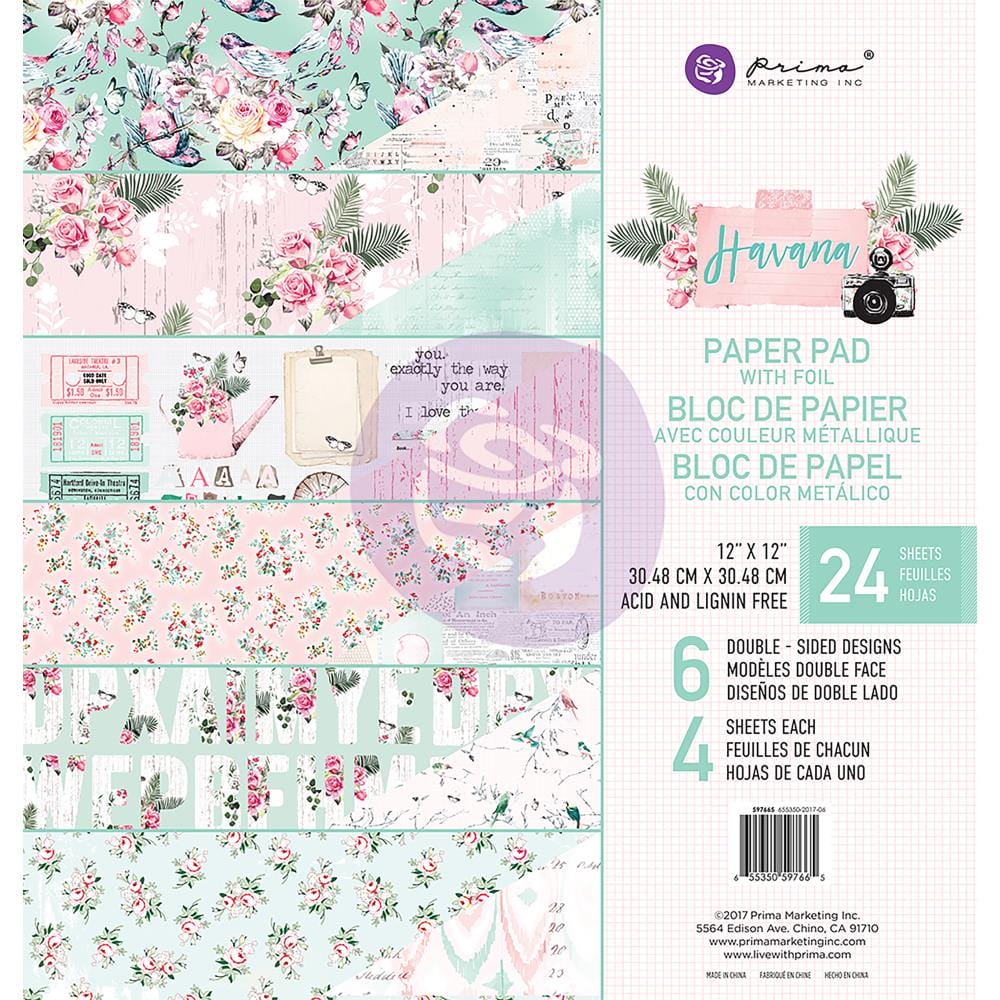 Prima - Havana - 12x12 Paperpack (24 double sided sheets) prima 12by12 paper havana Prima - Havana - 12x12 Paperpack (24 double sided sheets)