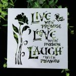 Stencil - Floral with Quotes (5 by 5 inch)