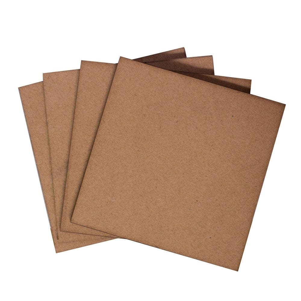 CrafTangles 5mm MDF Tea Coasters (4 pcs) - Square CrafTangles MDF Coasters Square 4inch MDF Tea Coasters (4 pcs) - Square