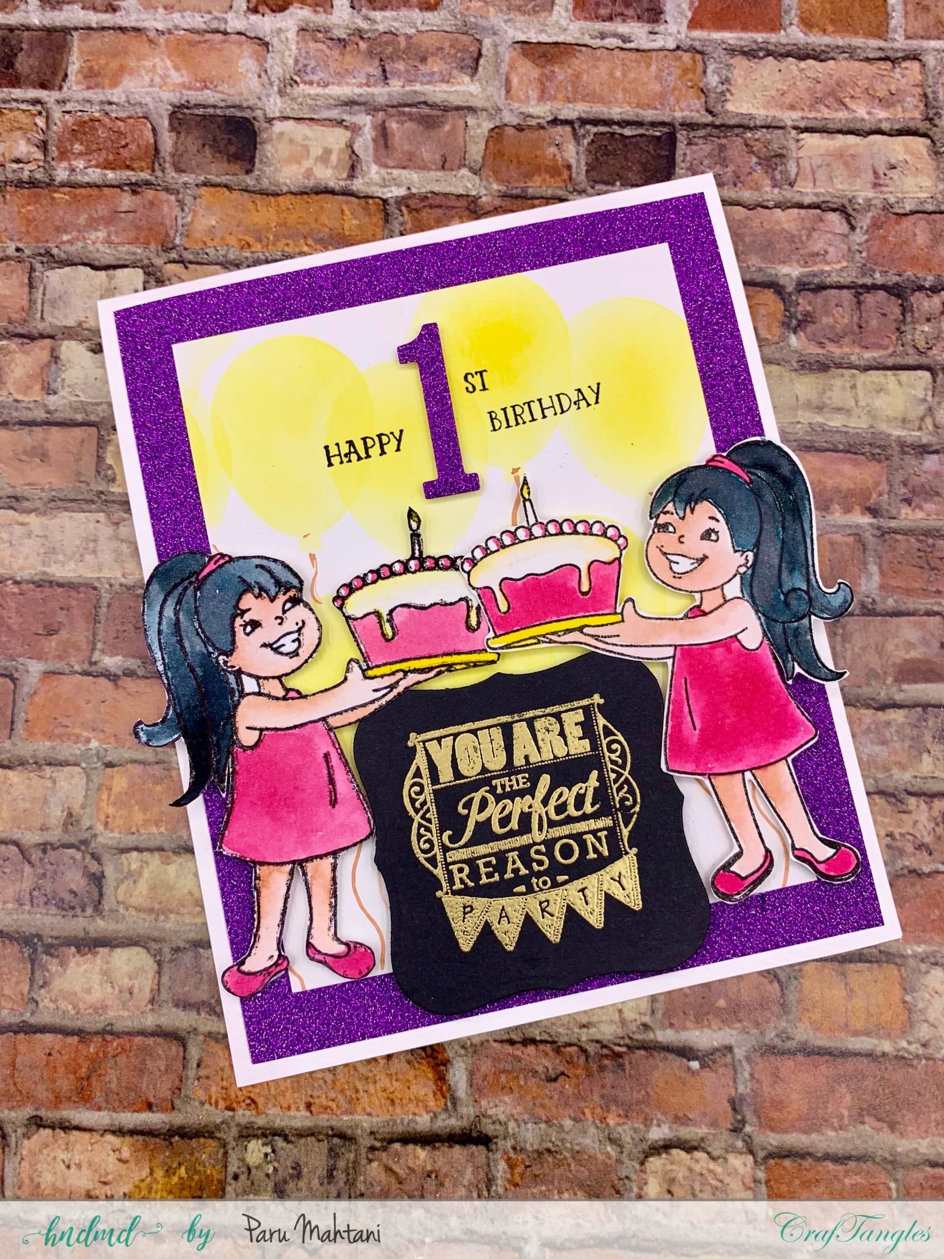 CrafTangles Photopolymer Stamps - Birthday Girl CrafTangles Birthday Girl Card July2021 CrafTangles_Birthday_Girl_Card_July2021