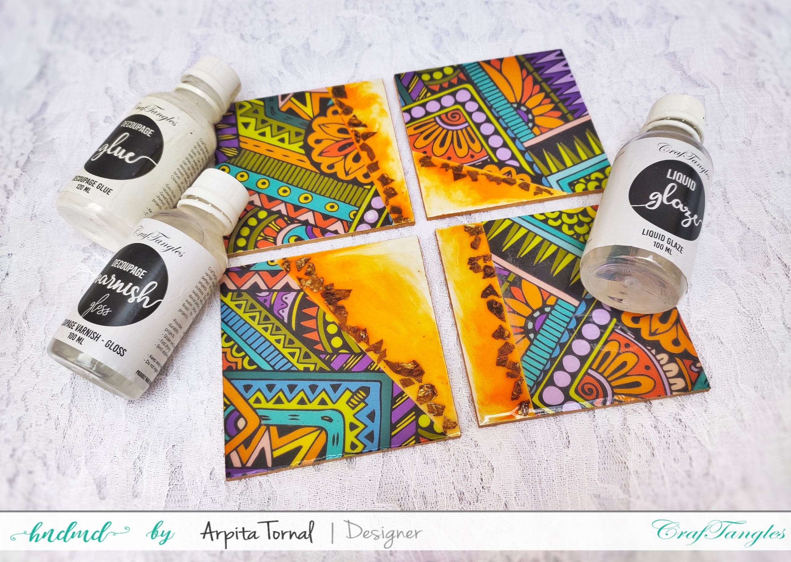 CrafTangles 5mm MDF Tea Coasters (4 pcs) - Square CrafTangles MDF Coasters Jan2021 2 CrafTangles_MDF_Coasters_Jan2021_2