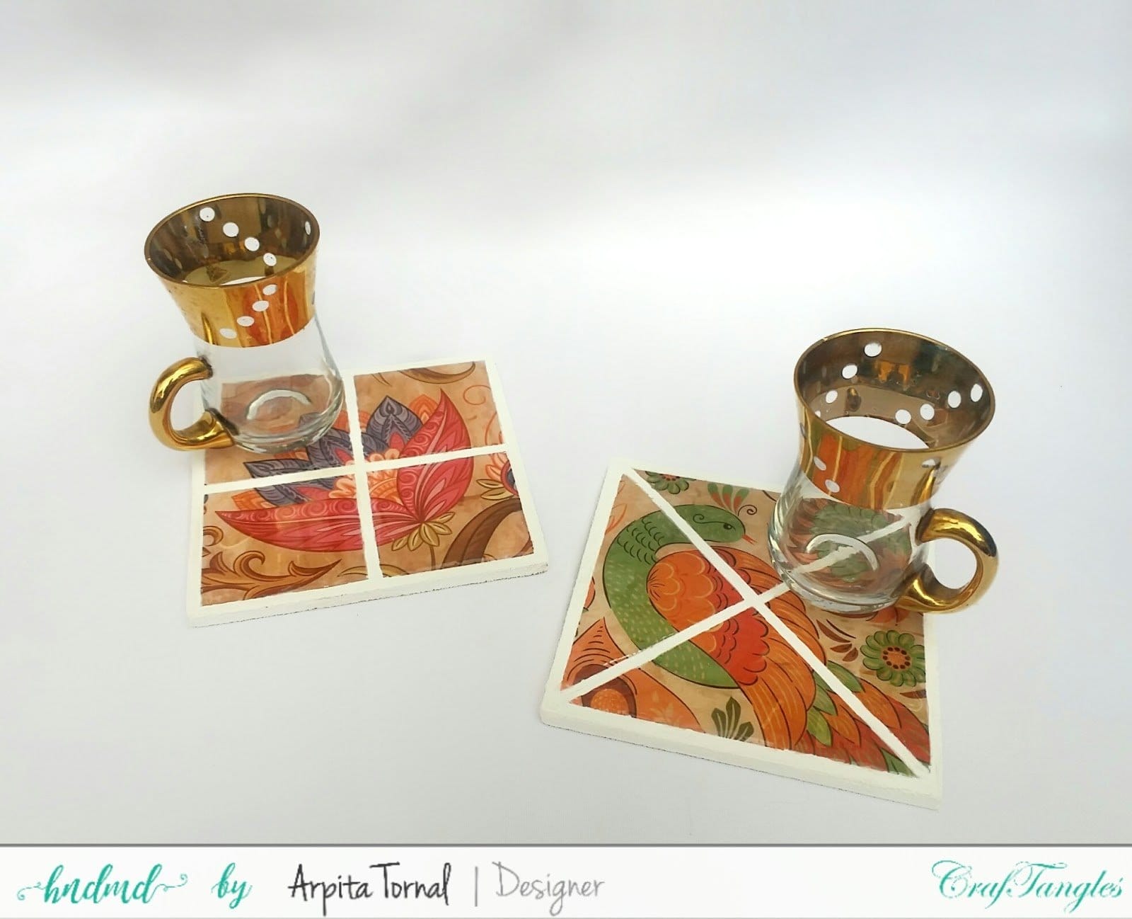 CrafTangles 5mm MDF Tea Coasters (4 pcs) - Square CrafTangles MDF Coasters Jan2021 3 CrafTangles_MDF_Coasters_Jan2021_3