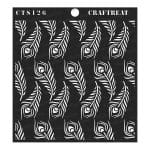 CrafTreat 6"x6" Stencil - Peacock Feather Background