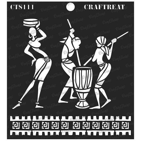 CrafTreat 6"x6" Stencil - Tribal Daily Chores CrafTreat Stencil Tribal Daily Chores CTS111 CrafTreat 6"x6" Stencil - Tribal Daily Chores