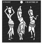 CrafTreat 6"x6" Stencil - Tribal Dancers