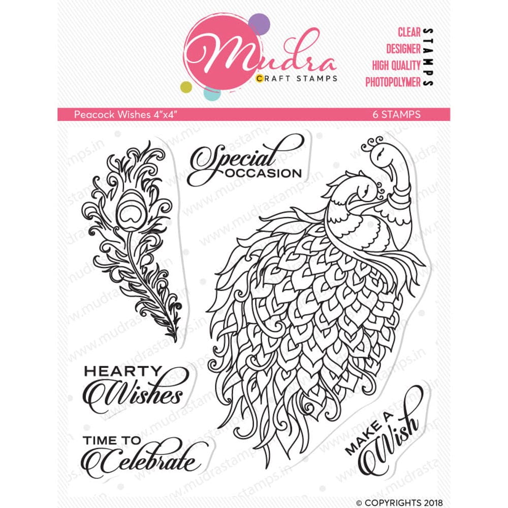 Mudra Craft Stamps - Peacock Wishes Mudra craft stamp Peacock wishes Mudra Craft Stamps - Peacock Wishes