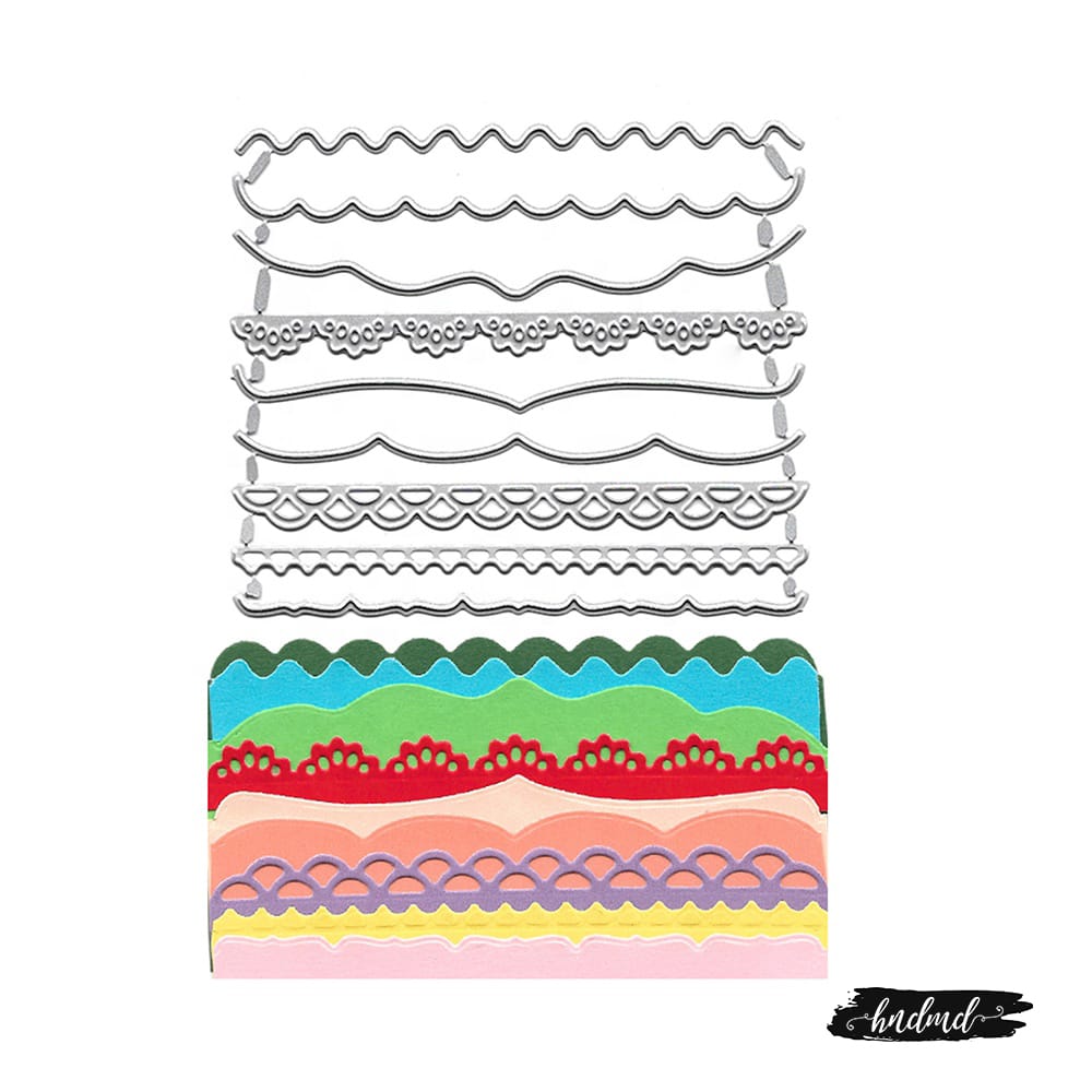 Steel Border Dies (Set of 9 dies) - Various Borders XY797 steel cutting dies CraftAdda Steel Border Dies (Set of 9 dies) - Various Borders