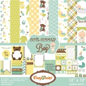 CrafTreat Paper Pack - Cute Cuddly Boy 12x12