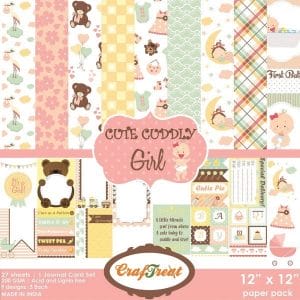 CrafTreat Paper Pack - Cute Cuddly Girl 12x12