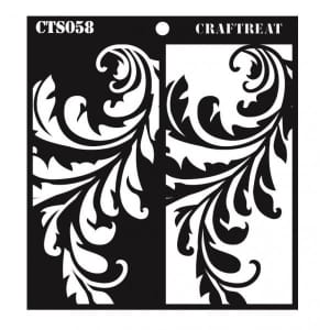 CrafTreat Layered Stencil - Flourish Positive Negative