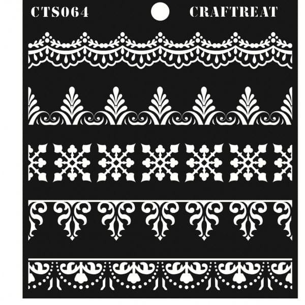 CrafTreat 6"x6" Stencil - Ornate Borders craftreat stencil ornate border CrafTreat 6"x6" Stencil - Ornate Borders