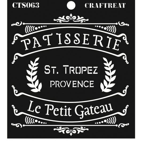 CrafTreat 6"x6" Stencil - Pattisserie craftreat stencil patteserie CrafTreat 6"x6" Stencil - Pattisserie