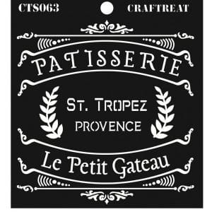 CrafTreat 6"x6" Stencil - Pattisserie