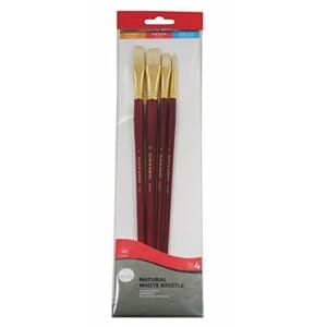 Daler Rowney Simply Bristle White Long Handled Brush Set of 4