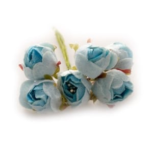 Fabric Roses - Light Blue (Set of 6 roses)