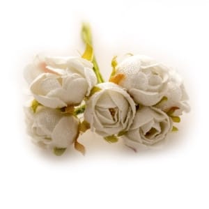 Fabric Roses - Cream (Set of 6 roses)