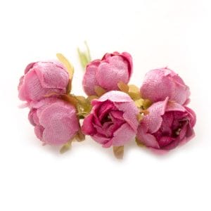 Fabric Roses - Pink (Set of 6 roses)