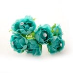 Fabric Flowers - Teal (Set of 6 roses)