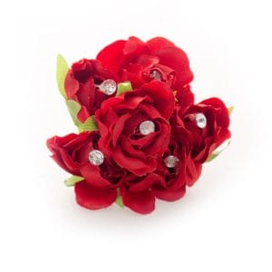 Fabric Flowers - Red (Set of 6 roses)