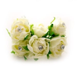 Fabric Flowers - Cream (Set of 6 roses)