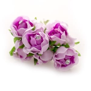 Fabric Flowers - Lavendar (Set of 6 roses)