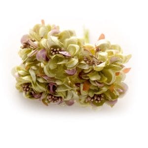 Fabric Flowers with pollens - Shimmery Yellow (Set of 6 roses)