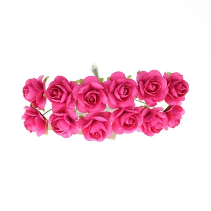 Mulberry Paper Roses - Bright Pink (Pack of 24 roses) CAMR366 small flowers pink Mulberry Paper Roses - Bright Pink (Pack of 24 roses)