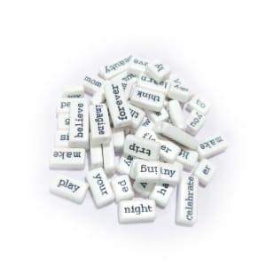 White Word Tiles (Pack of 50 tiles) (CAWT-291)