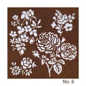 Stencil - Floral Design 3 (8 by 8 inch)
