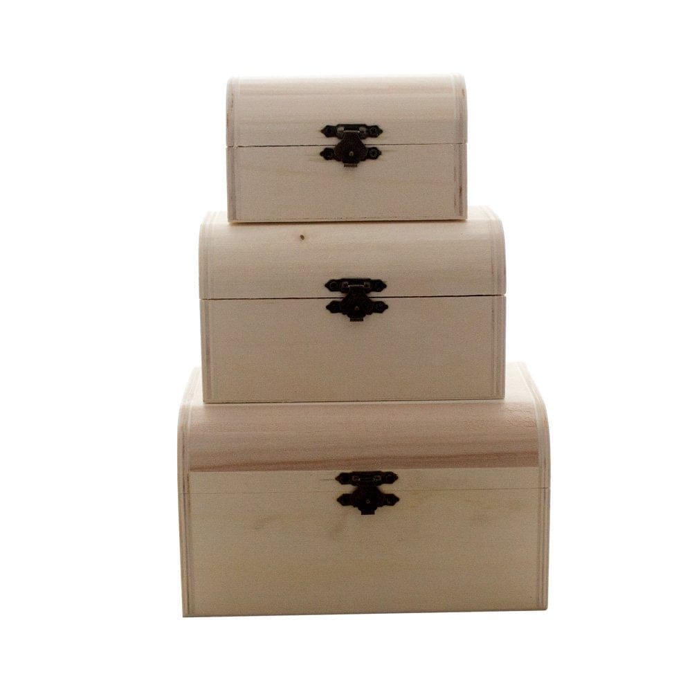 Wooden Treasure Boxes (Set of 3) CHWB 21 Wooden Treasure Boxes (Set of 3)