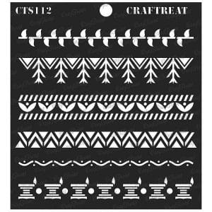 CrafTreat 6"x6" Stencil - Warli Borders