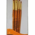 Daler-Rowney Simply Gold Taklon Synthetic Short Handled Brush Set of 4