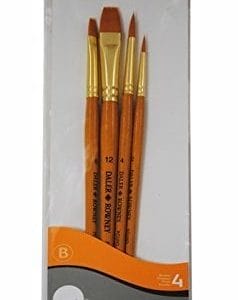 Daler-Rowney Simply Gold Taklon Synthetic Short Handled Brush Set of 4